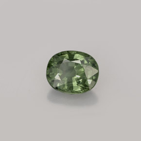 Safira verde natural 1,04ct, corte oval, VS