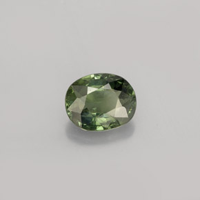 Safira verde natural 0,83ct, corte oval, VS
