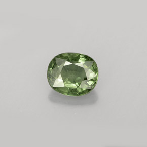 Safira verde natural 0,84ct, corte oval, VS