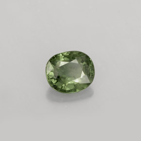 Safira verde natural 0,84ct, corte oval, VS