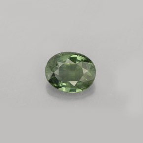 Safira verde natural 0,79ct, corte oval, VS