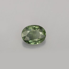 Safira verde natural 0,79ct, corte oval, VS