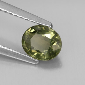 Safira verde natural 0,86ct, corte oval, VS