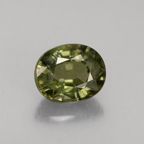 Safira verde natural 0,96ct, corte oval, VS