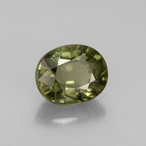 Safira verde natural 0,96ct, corte oval, VS