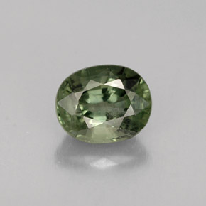 Safira verde natural 0,94ct, corte oval, VS