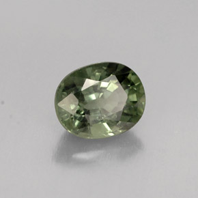 Safira verde natural 0,94ct, corte oval, VS