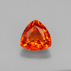 Safira laranja natural 0,78ct, trillion, VVS-VS
