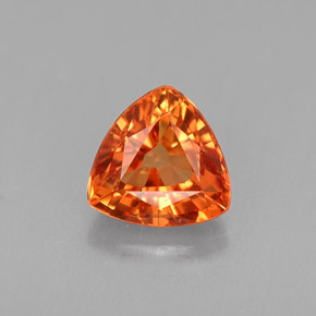 Safira laranja natural 0,91ct, trillion, VVS-VS