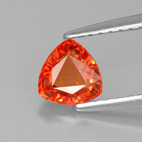 Safira laranja natural 0,90ct, trillion, VVS-VS