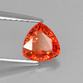 Safira laranja natural 0,90ct, trillion, VVS-VS