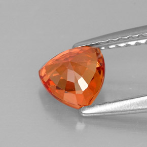 Safira laranja natural 0,90ct, trillion, VVS-VS