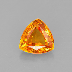 Safira laranja natural 0,88ct, trillion, VVS-VS
