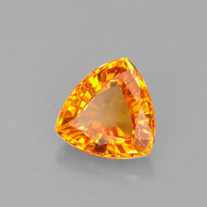 Safira laranja natural 0,88ct, trillion, VVS-VS