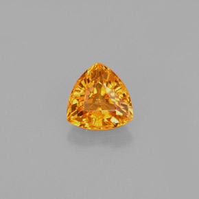 Safira laranja natural 0,88ct, trillion, VS