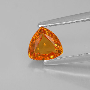 Safira laranja natural 0,83ct, trillion, VVS-VS