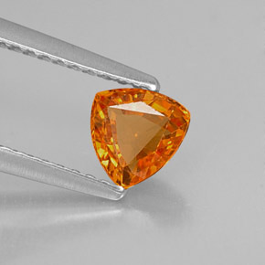 Safira laranja natural 0,83ct, trillion, VVS-VS