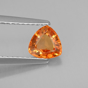 Safira laranja natural 0,88ct, trillion, VVS-VS