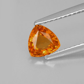 Safira laranja natural 0,77ct, trillion, VVS-VS