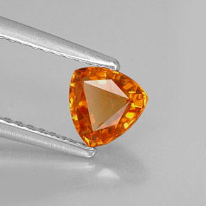 Safira laranja natural 0,77ct, trillion, VVS-VS