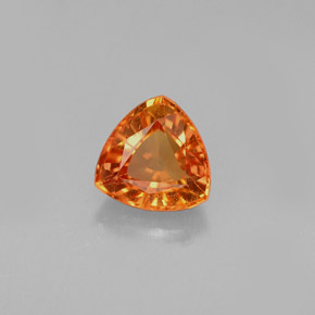 Safira laranja natural 0,77ct, trillion, VVS-VS