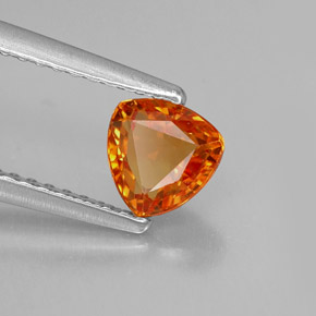 Safira laranja natural 0,84ct, trillion, VVS-VS