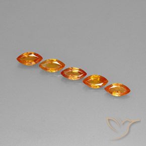 Pedras preciosas de Safira âmbar laranja natural de 3.69 ct, Marquesa, VVS-VS