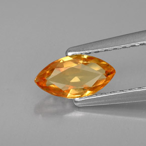 Safira amarelo natural 0,79ct, marquise, VVS-VS