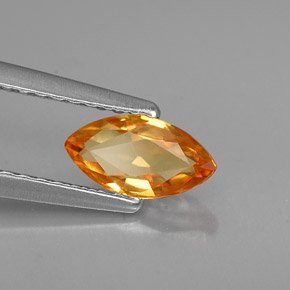 Safira amarelo natural 0,79ct, marquise, VVS-VS