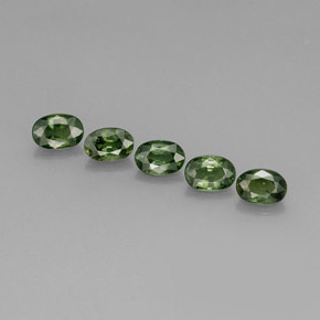 Pedras preciosas de safira verde natural de  ct, corte oval, VVS-VS