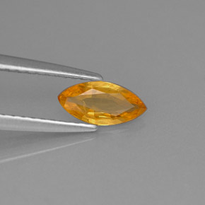 Safira amarelo natural 0,50ct, marquise, VS