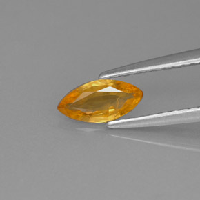 Safira amarelo natural 0,50ct, marquise, VS