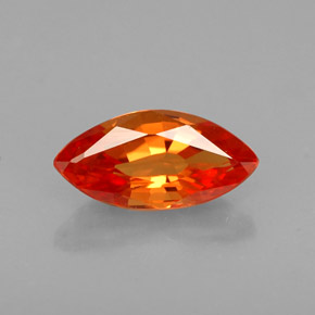 Safira laranja natural 0,97ct, marquise, VVS