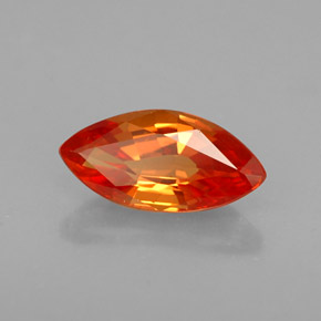 Safira laranja natural 0,97ct, marquise, VVS