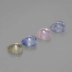 Pedras preciosas de safira multicolorido natural de 1,80 ct, formato de coração, VVS-VS