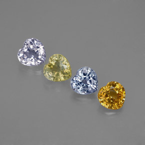 Pedras preciosas de safira multicolorido natural de  ct, formato de coração, VVS-VS