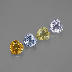 Pedras preciosas de safira multicolorido natural de  ct, formato de coração, VVS-VS