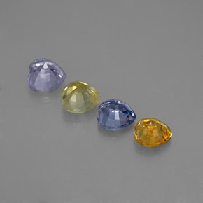 Pedras preciosas de safira multicolorido natural de  ct, formato de coração, VVS-VS