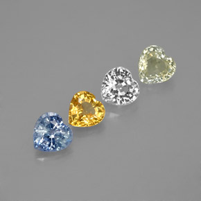 Pedras preciosas de safira multicolorido natural de 1,41 ct, formato de coração, VVS-VS