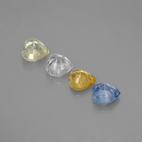 Pedras preciosas de safira multicolorido natural de 1,41 ct, formato de coração, VVS-VS