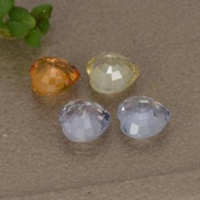 Pedras preciosas de safira multicolorido natural de 1,38 ct, formato de coração, VVS-VS