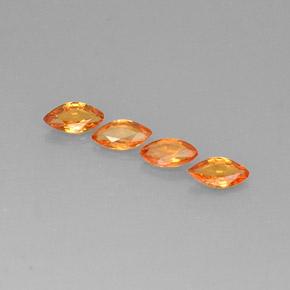 Pedras preciosas de safira laranja natural de 1,45 ct, marquise, VVS-VS
