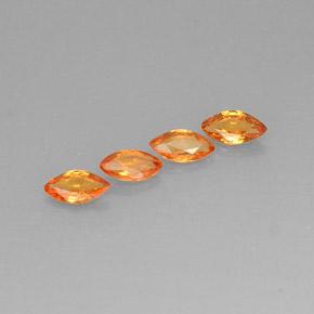 Pedras preciosas de safira laranja natural de 1,45 ct, marquise, VVS-VS