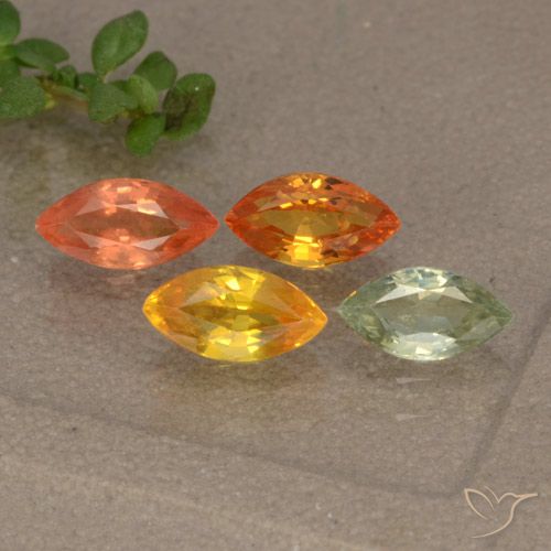 Pedras preciosas de safira multicolorido natural de 1,75 ct, marquise, VVS-VS
