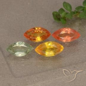 Pedras preciosas de safira multicolorido natural de 1,75 ct, marquise, VVS-VS