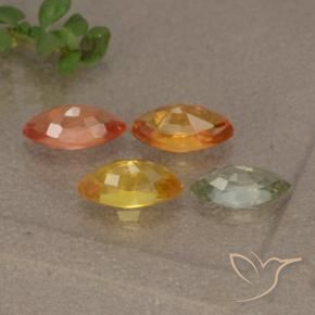 Pedras preciosas de safira multicolorido natural de 1,75 ct, marquise, VVS-VS