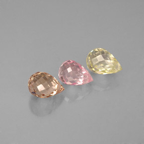 Pedras preciosas de safira multicolorido natural de  ct, briolete, VVS