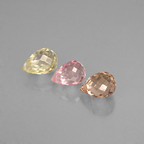 Pedras preciosas de safira multicolorido natural de  ct, briolete, VVS