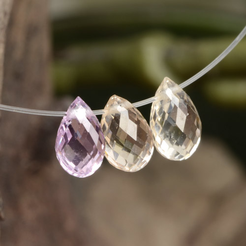 Pedras preciosas de safira multicolorido natural de 1,67 ct, briolete, VVS