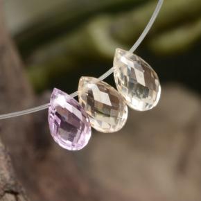 Pedras preciosas de safira multicolorido natural de 1,67 ct, briolete, VVS